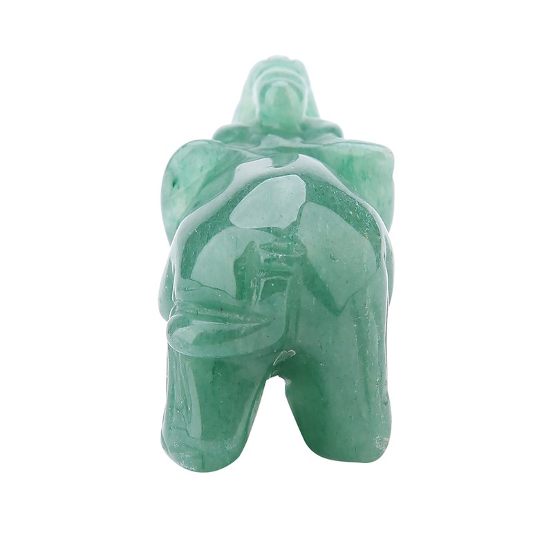 2inch Natural Jade Carved Elephant Crystal Figurine Home Decoration Furnishing