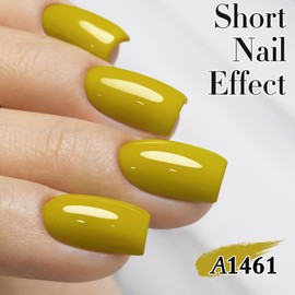 Double Rhythm 15ML Gel Polish Jelly Sheer Pastel Light Milky Color 1 PC 0.53 OZ Bottle UV Nail Polish Art Salon at Home for Women Girls (Avocado Green-B-A1461)