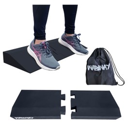 WABIWAY Squat Wedge Block – 2-in-1 Heel Elevated Slant Board for Squats & Calf Raises – Lightweight, Non-Slip EVA, Portable Workout Wedge for Strength & Recovery