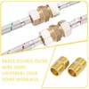 2 x double male thread brass adapter, 4-way medium thickness