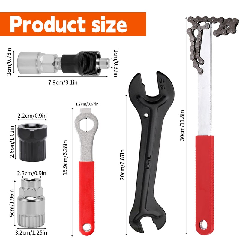 NEUSID 6Pcs Bike Chain Removal Tool Kit, Bicycle Crank Extractor