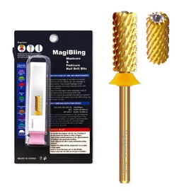 Crystal Top 5.35mm Nail Drill Bits for Efile, Professional 3/32'' Safety Tungsten Carbide Bits Easy for Beginner, 2 Rotation Electric File Bits, Remove Gel fast, Techinians Bit, Double Coarse.