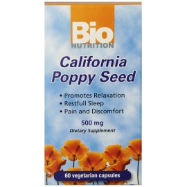 Bio Nutrition California Poppy Herbal Supplement 60 Count For Relaxation Sleep