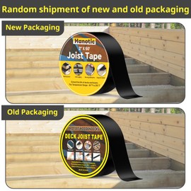 Hanotic Joist Tape for Decking 2'' X 50', 10 Rolls Weather Resistance Butyl Tape, Waterproof and Anti-Corrosion, Self-Adhesive for Wood Joists Decks Beams Roof Rv