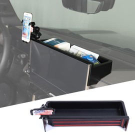Dashboard Phone Holder With Storage Box Compatible with Hummer EV SUV Truck Pickup 2022-2024 2025 2026 Phone Mount Dash Storage Tray Insert Behind Screen Organizer Storage Accessories (Type-E)