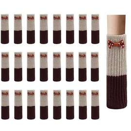 Chair Foot Socks, Pack of 24 Knitted Highly Elastic Chair Leg Socks, Non-Slip Floor Protectors, Furniture, Cute Table Leg Pads, Caps, Foot Covers for Square, Round, Oval Feet, Scratch-Resistant