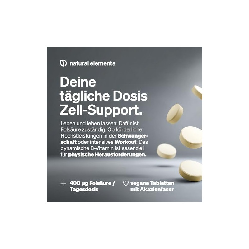 natural elements Folic Acid - 400 Tablets - 400 mcg