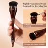 ACMEBEAUTY Angled Foundation Brush for Liquid Cream Blending, Brown, 1Pcs