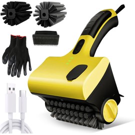 Griddle Grill Flat Top Cleaner: Cordless & Rechargeable Griddle Cleaning Robot Set for Blackstone Accessories with Steel Brush, PP Brush for Bathtub Kitchen Floor Waterproof Multi-Cleaning Tools