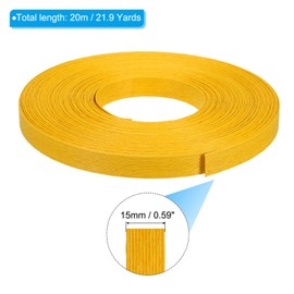 PATIKIL 21.9 Yards x 0.6" Paper Rattan Weaving Cane, 12-Ply Paper Rattan Weave Basket Weaving Supplies for DIY Rattan Woven Making, Yellow