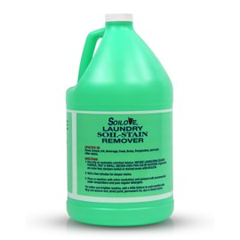 Stain Remover for Clothes – Soilove (128oz) – Powerful Triple-Acting Formula Clings, Penetrates and Lifts Tough Stains like Blood, Grease, Grass, & More – Prewash for Clothes
