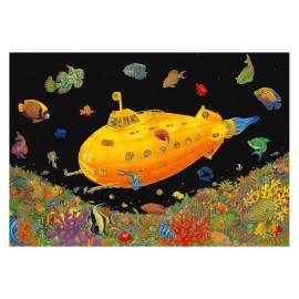 Studio Yellow Submarine by Tom Masse Non-Flock Blacklight Beatles Poster 32x22 Inches