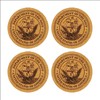 Navy Emblem Drink Coasters Set of 4 with Holder Laser