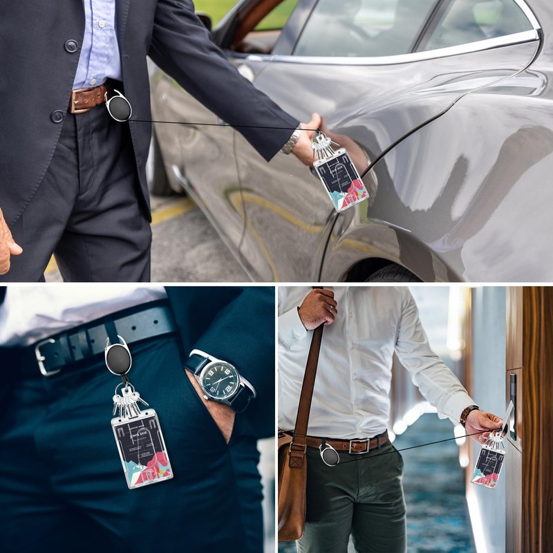 Pack of 2 ID Card Holder with Clip, Hard Plastic