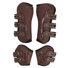 Horse Leg Guard Shock Absorption Protective Lightweight Adjustable Horse Front Hind Leg Boots for Jumping Show Riding L