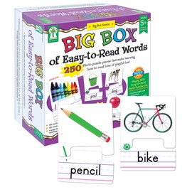 Key Education Big Box of Easy-To-Read Words Puzzles, Sight Words and Phonics Practice With Word and Photo Puzzle Pieces, Educational Games for Special Learners Ages 5+ (250 pc) , 1.5" x 2" - 2" x 2"