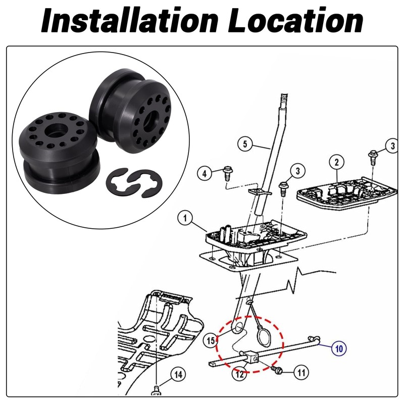 8-Pack Shifter Linkage Bushings & E-Clips Compatible with Dodge Ram