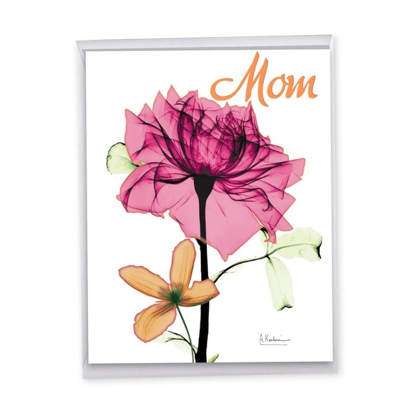 The Best Card Company - Jumbo Flower Mothers Day Card (8.5 x 11 Inch) - Womens Floral Greeting Card for Mom - Inspiring Floral Mix J6220BMDG