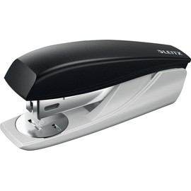 Leitz NeXXt 550100 Office Stapler Small 25-Sheet Strength Includes Klammen in 5 Pack of 1000), black, mit extra Heftklammern
