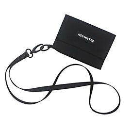 TerraShine Kids Wallet, Coin Purse, Mini Wallet, Card Case, with Strap, Crossbody Neck Hanging, For Kids, Boys, Kids, Black