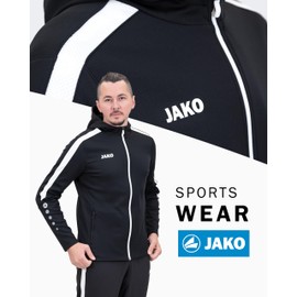 JAKO Children's Polyester Power Tracksuit with Hood, Black, 164