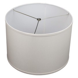 FenchelShades.com 16" Top Diameter x 16" Bottom Diameter 11" Height Cylinder Drum Lampshade USA Made (Linen Ivory)