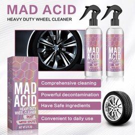 Aptedex Mad Acid Glass Cleaner, MAD Acid Heavy Duty Wheel Cleaner, Water Spot Remover, All Purpose Cleaners for Bathroom, Car, Furniture, 4 oz Spray Bottle (2, Color)