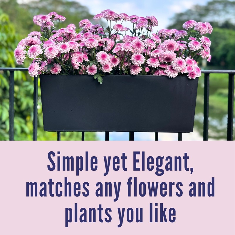 LaLaGreen Rail Planter for Balcony Outdoor (2 Pack, 20 Inch)