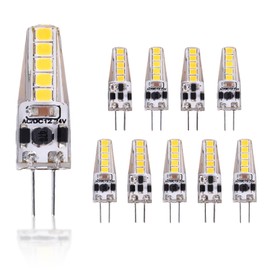 Flylin 10Pcs G4 LED Light Bulbs, 2W Dimmable Bi-pin G4 Base LED Bulb with 3000K Warm White Lighting, AC/DC 12V-24V G4 Bulbs Replacement for Landscape Home Lighting Stair Path Lights