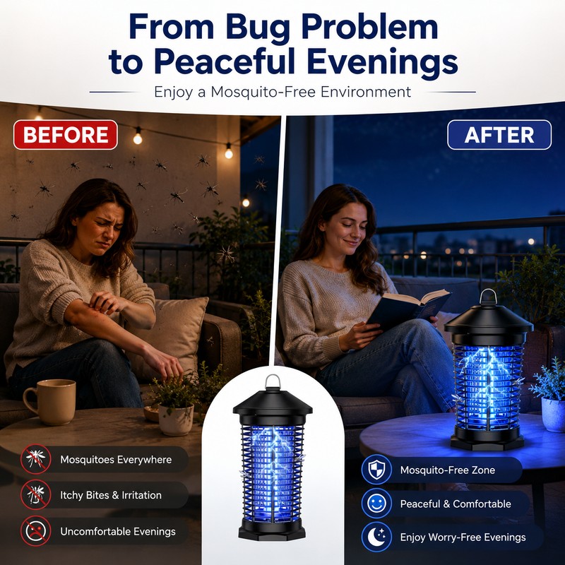 4000V Bug Zapper Lantern for Indoor & Outdoor Use –
