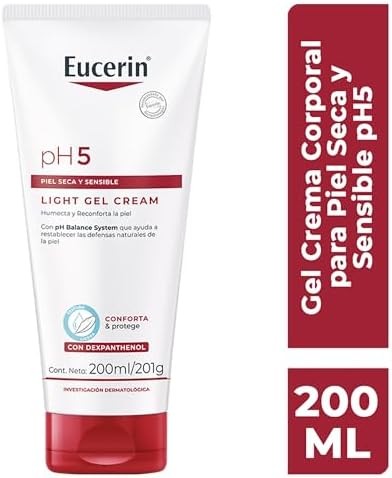 Eucerin Crema Corporal Ultra Ligera Ph5 (200 Ml) Enriquecida Con Dexpantenol, Rápida Absorción Sin Dejar Residuos Para Piel Seca Y Sensible