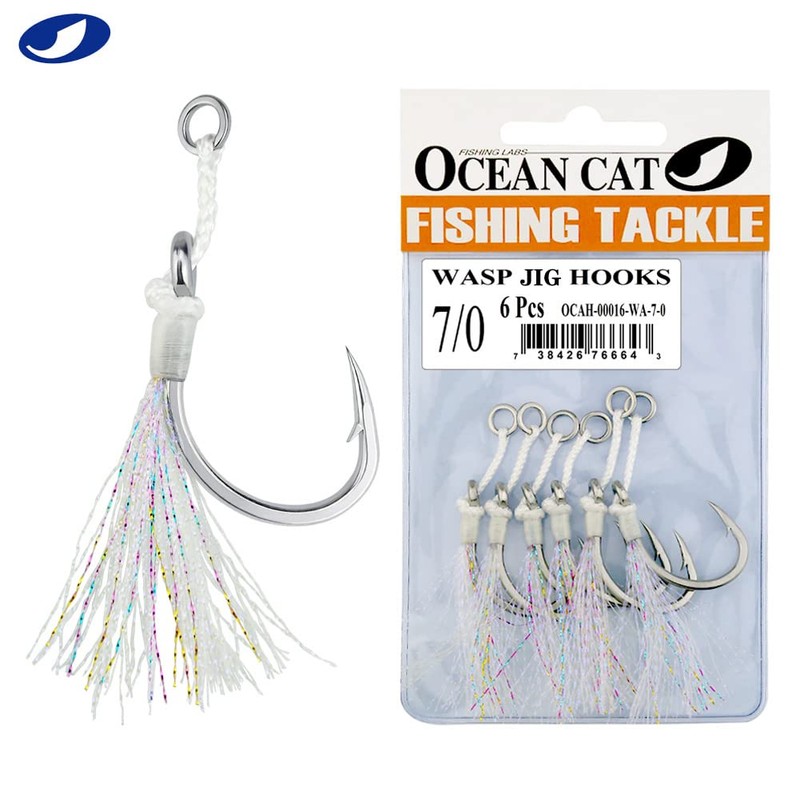 OCEAN CAT Assist Hooks Wasp Glow Jigging Jigs Slow Fast