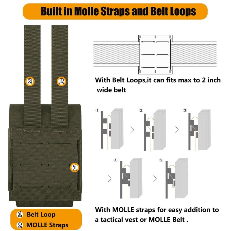 KRYDEX Handcuff Holder with MOLLE and Belt Loop Molle Handcuff