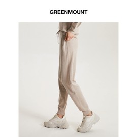 GreenMount Womens Cashmere Sweatpants High Waisted Baggy Pants with Pockets Home Fall Bottom Joggers for Women Keep 37.5°Warm Khaki