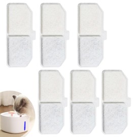 6 Pcs Cat Water Fountain Filter, Pet Drinking Dispenser Filter, Cat Water Fountain Replacement Filter with Resin and Activated Carbon，Suitable for Most cat Water Fountains