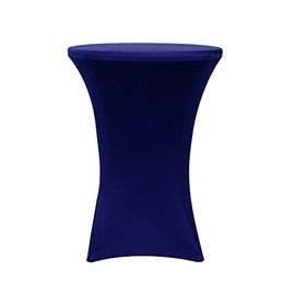 YOUR CHAIR COVERS - 32" D x 42" H Highboy Cocktail Round Stretch Spandex Table Cover - Navy Blue, Fitted Elastic Tablecloth for Round Tables, Outdoor Party DJ Tradeshow Banquet Vendor Wedding