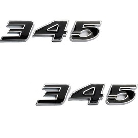 2PC 345 Emblem Decal Car Engine Letters Decal Plating Badge 3D Metal Style Fit for 300C for Charger Black Silver