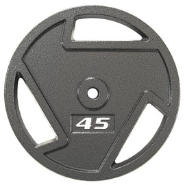 Signature Fitness Cast Iron Plate Weight Plate for Strength Training and Weightlifting, 1-Inch Center (Standard), 45LB (Single)