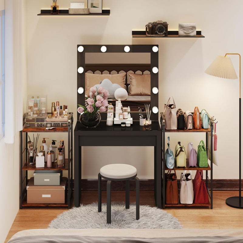 Purse Organizer with Side Hooks and Baskets for Purse Storage,
