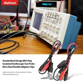 2 UNIDS Osciloscopio Cable de Sonda de Prueba Cable de Prueba BNC Cables de Prueba Conector BNC Macho Q9 a Doble Cabeza de Plátano Pinza de Cocodrilo 0.5m