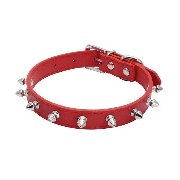 Yiwong Spiked Leather Dog Collar, Bullet Nail Rivet Dog Collar,
