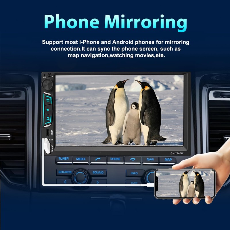 Hengweili Double Din Car Stereo 7 Inch Touchscreen Compatible with