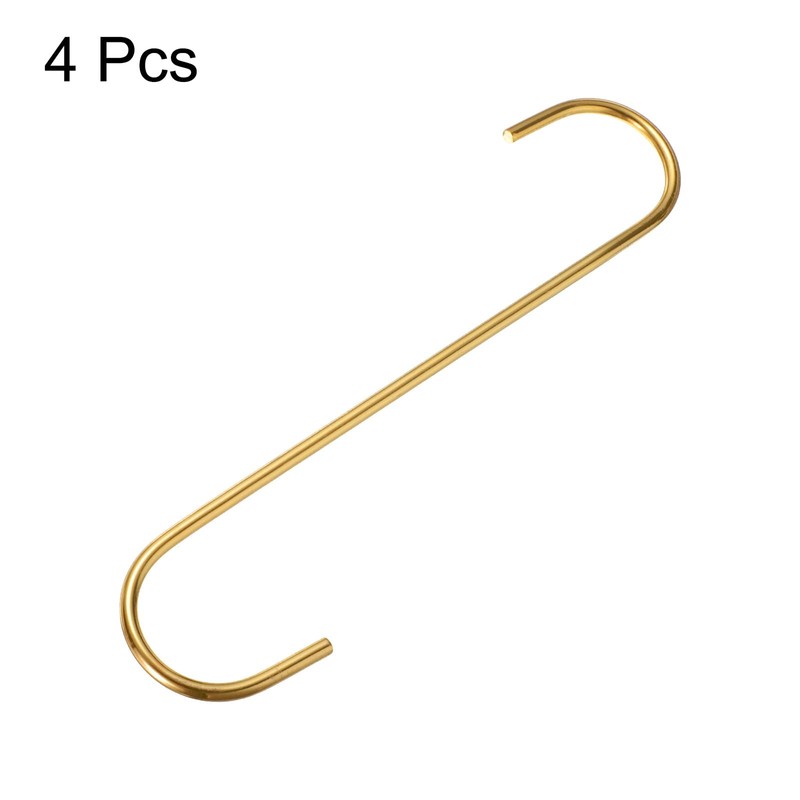 HARFINGTON 4pcs Long S Hooks 8 Inch Extra Long Metal