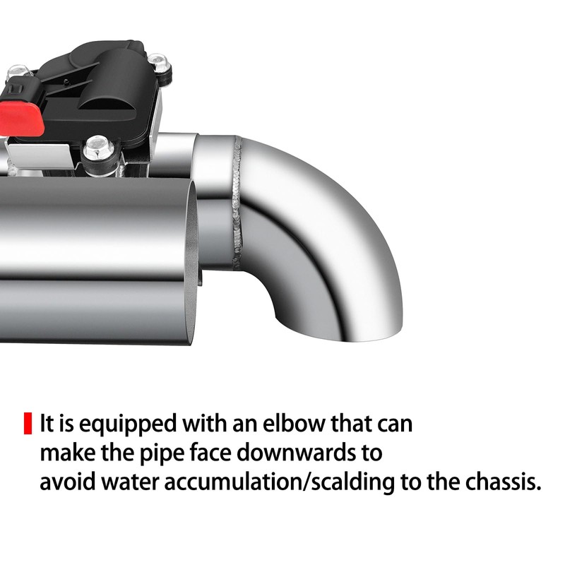 Peastorm Electric Exhaust Cutout 2.5 Inch with Elbow Muffler Valvetronic
