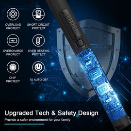 SUPRUS Electric Candle Lighter USB Type C Rechargeable Lighter Steel Shell & Hanging Hook with 360° Flexible Neck (Black)