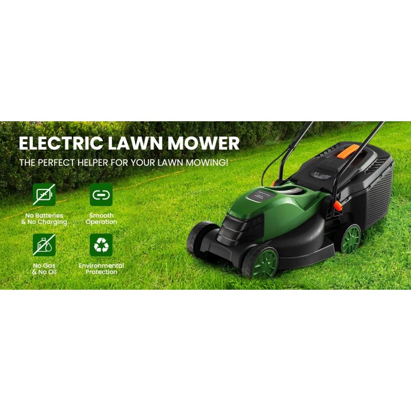 Costway 12-AMP 13.5" Corded Electric Grass Corded Lawn Mower Adjustable