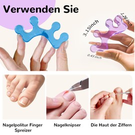 SUNFATT 4 Stück Zehentrenner Pediküre - Zehenspreizer - Zehenspreizer Hallux Valgus,Nagellack - Wiederholbare waschbare Silikon toe spacer