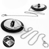 2 PCs Universal Bath Plug with Chain, Bathroom Sink Plug
