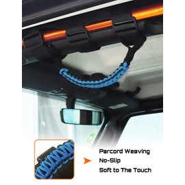 Savadicar 4 x Roll Bar Grab Handles Grip Handle for Jeep Wrangler CJ YJ TJ JK JL & Gladiator JT 1955-2023, Interior Accessories, Blue