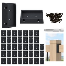 Muzata 40Pcs Deck Railing Brackets Connectors Rail Support Kit for 2x4 (1.5"×3.5") Wood Post Deck Rail Bracket with 246pcs Screws for Wooden Stair Fence Cable Railings Handrail WT11